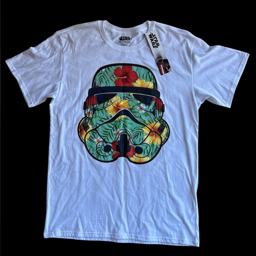 Mens Star Wars NWT Floral Stormtrooper T-Shirt Size Medium Unisex Cotton Disney‎